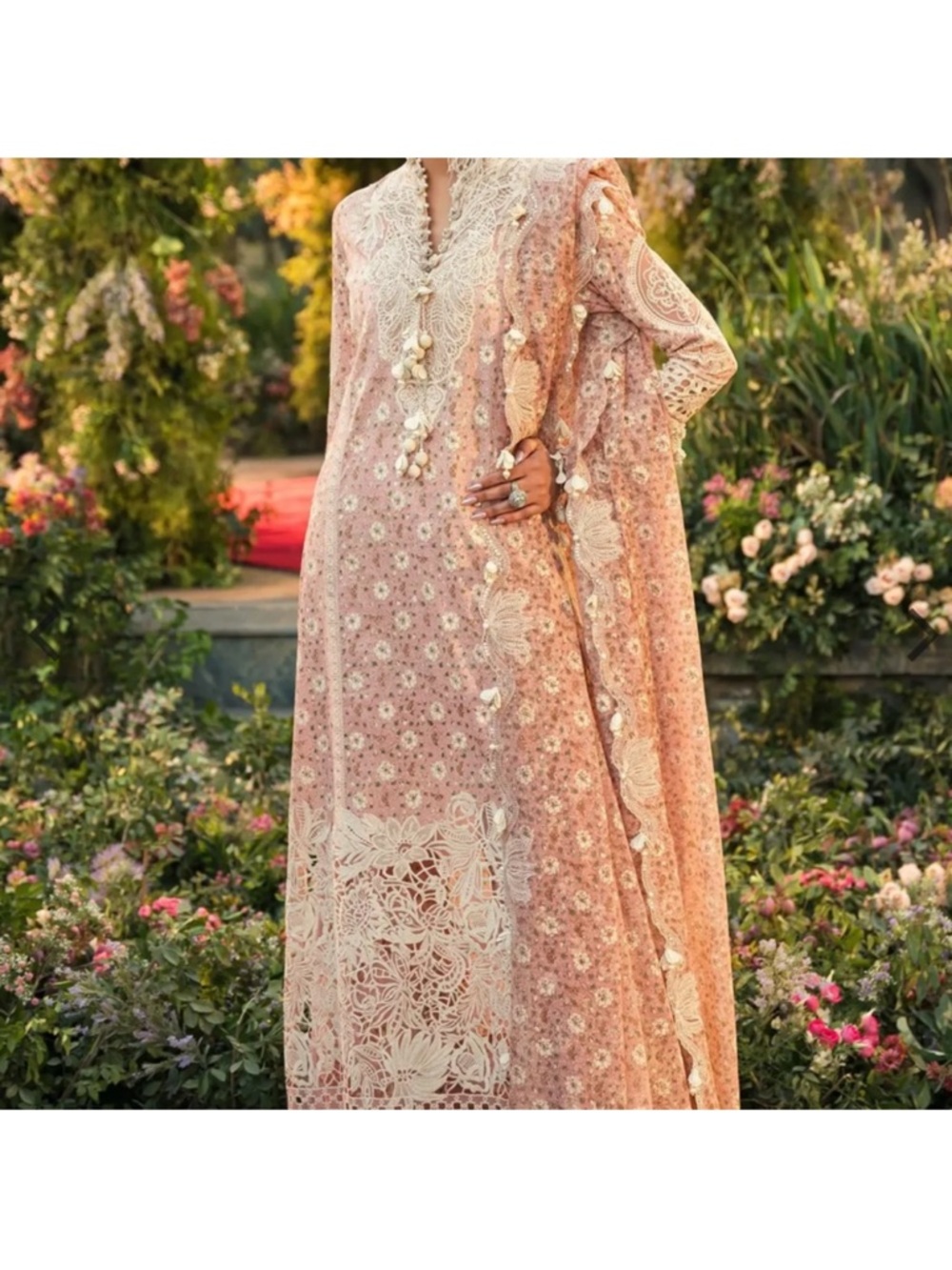 Strapless Pink Lace Detail Women's Dress